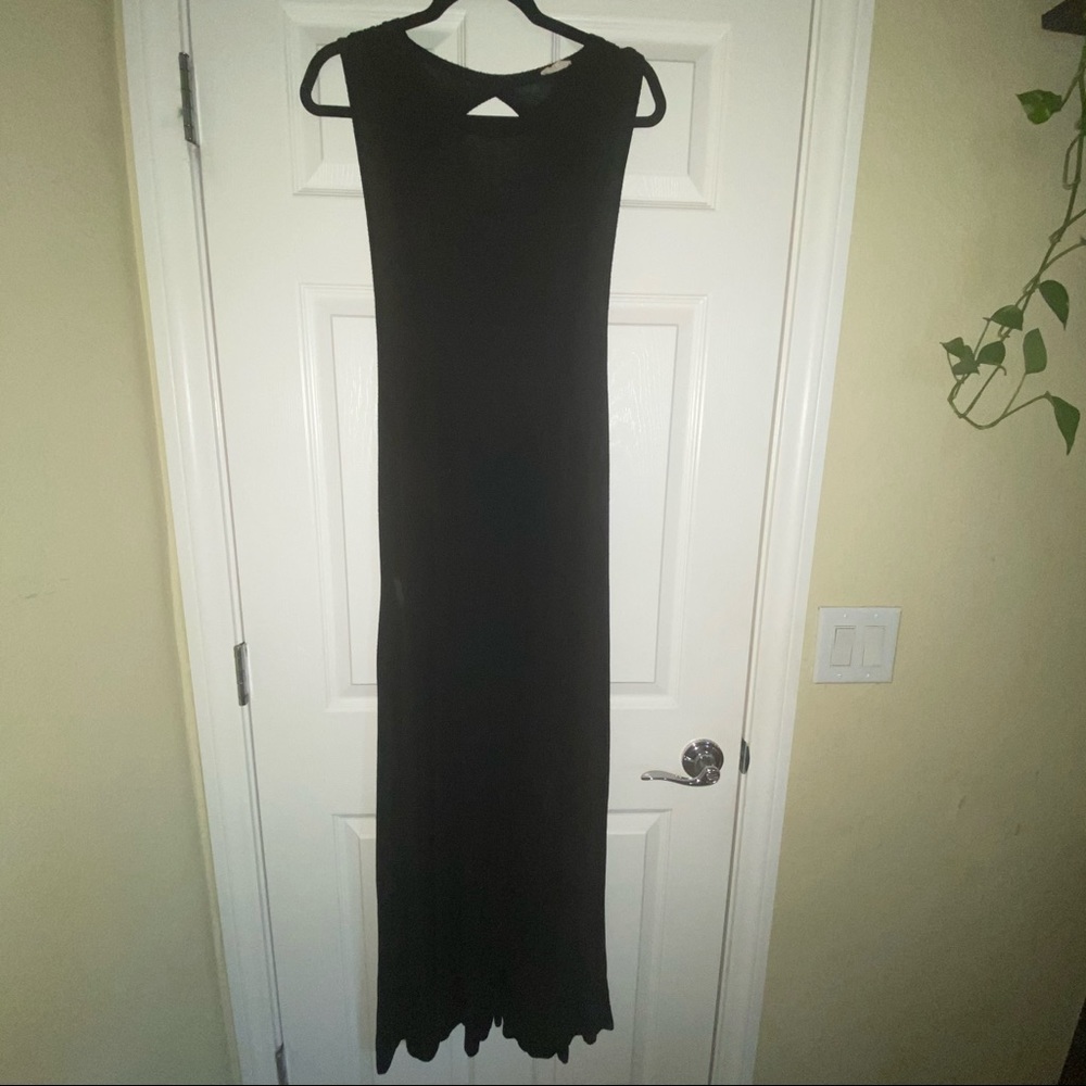 Black Open Back Maxi Dress